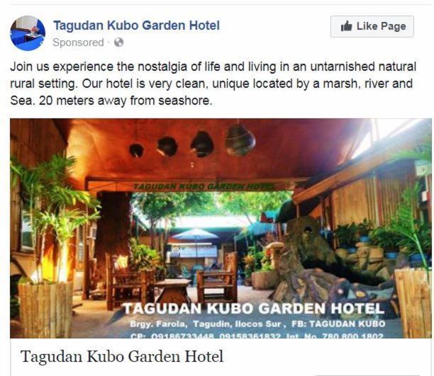 Tagudan Kubo Garden Hotel Tagudin Exteriör bild